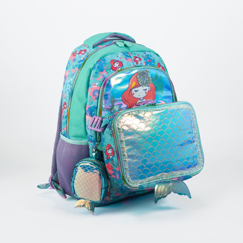 ست كوله پشتي به همراه ظرف غذا پري دريايي