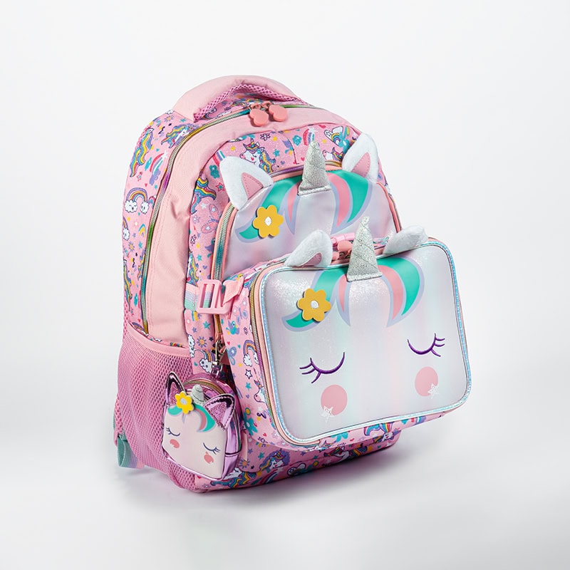 ست كوله پشتي به همراه ظرف غذا يوني كورن